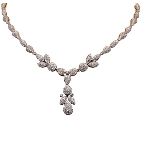 Cubic Zirconia Studded Elegant Party Wear Necklace & Earring Set