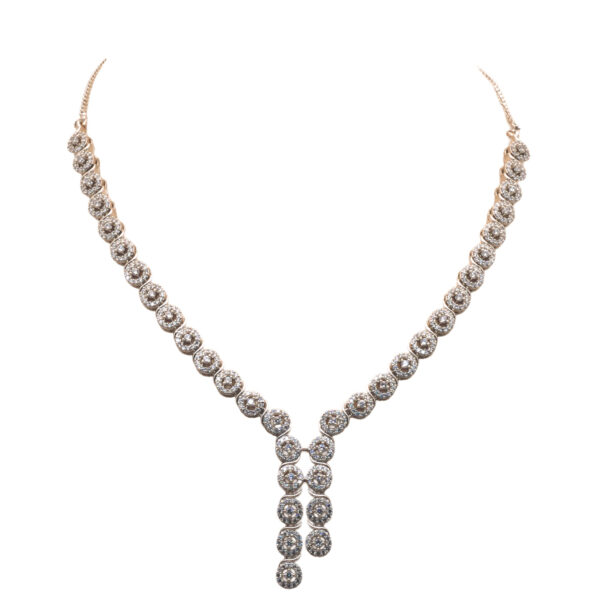 Cubic Zirconia Studded Party Wear Necklace & Earring Set