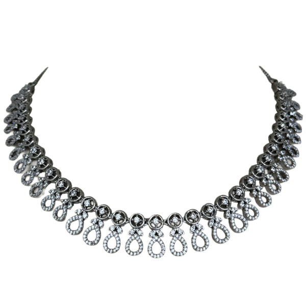 Cubic Zirconia Studded Beautiful Party Wear Necklace & Earring Set