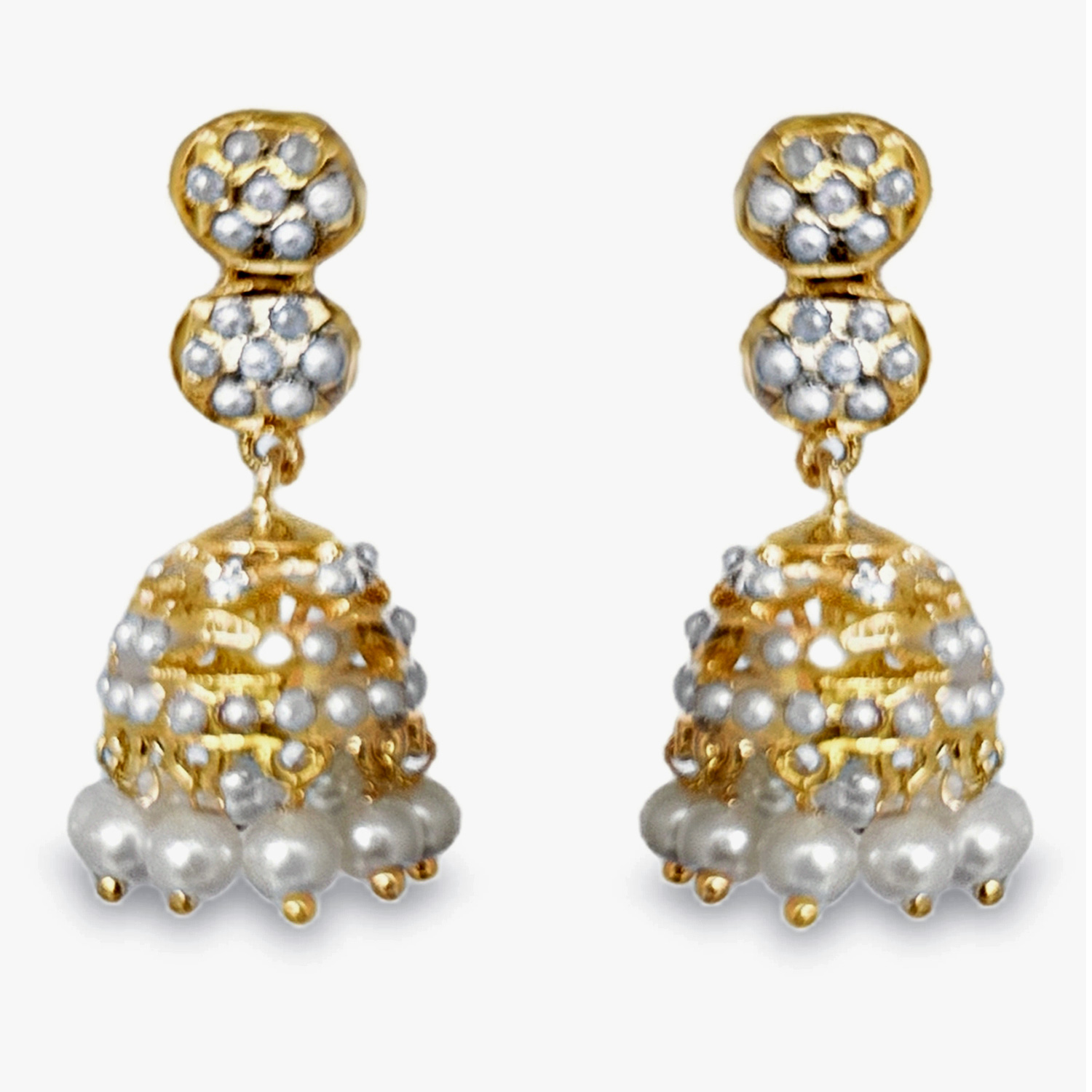 Fine Quality Pearl Studded Beautiful Wedding Wear Necklace & Earring Set - Image 3