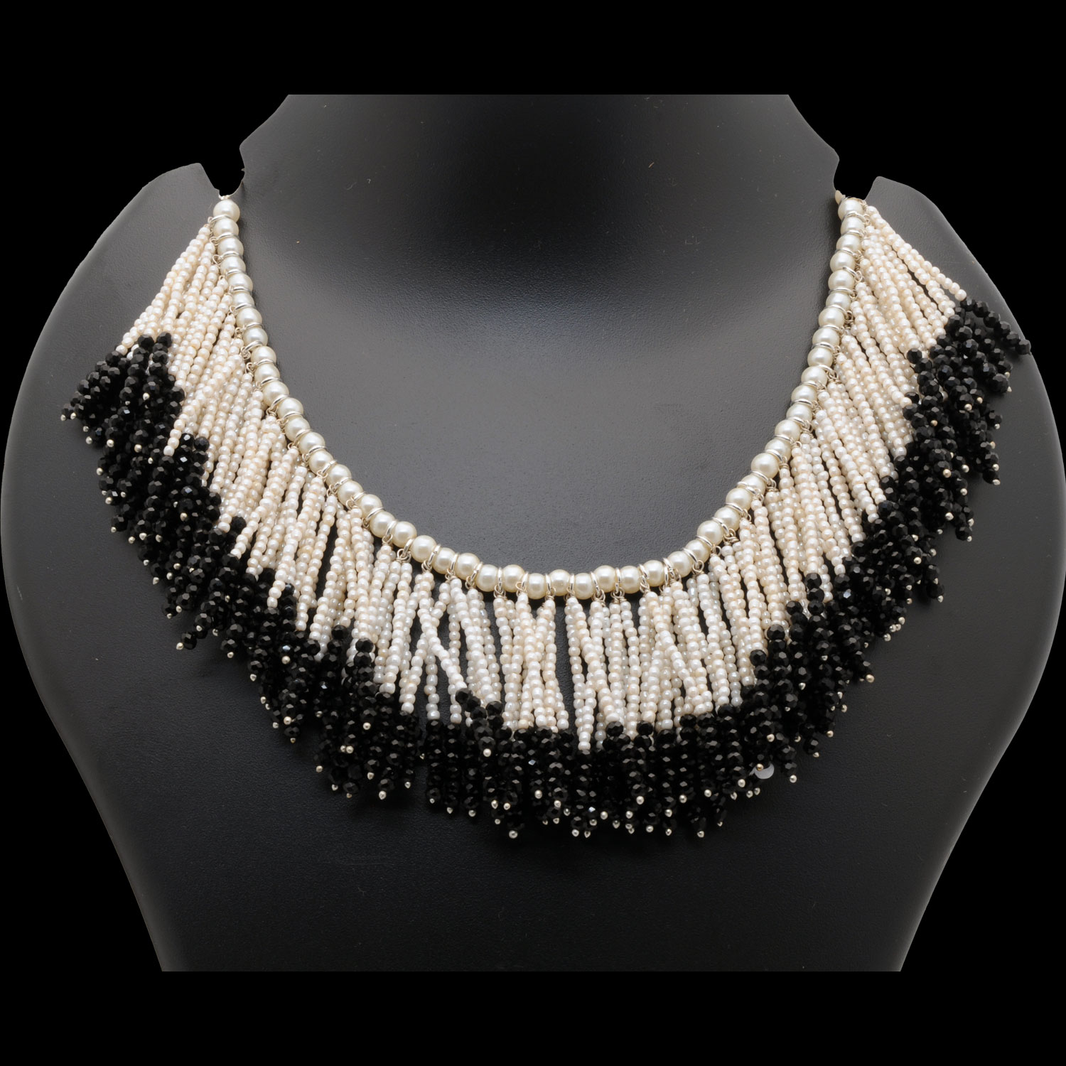 Gehna Jaipur Handmade Black Spinel Color Faceted Bead & Pearl Necklace For Girls & Women FN-1286 - Image 4