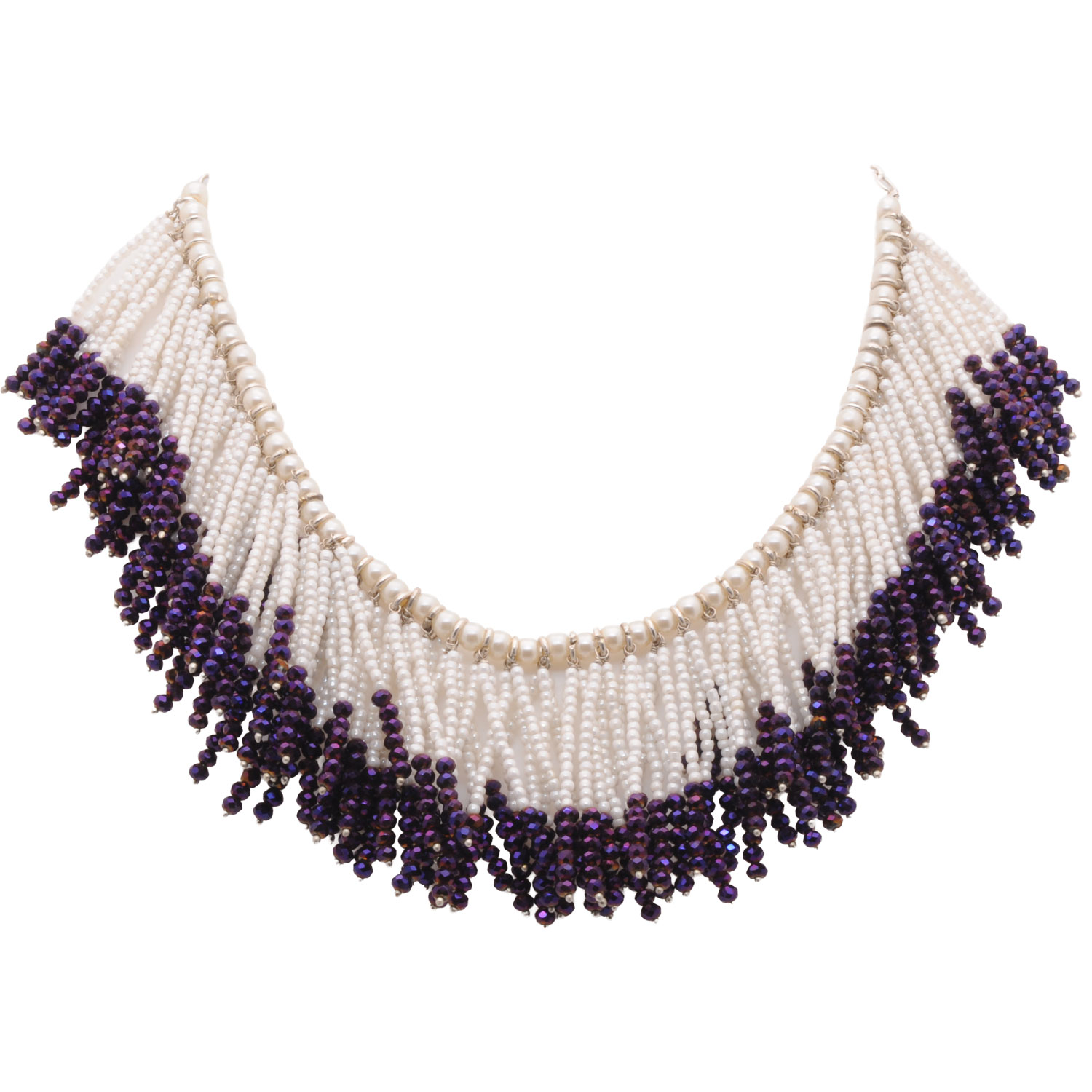 Gehna Jaipur Pearl & Australian Cubic Zirconia Beads Necklace FN-1287