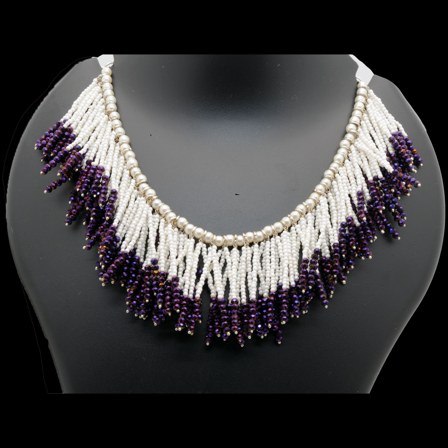 Gehna Jaipur Pearl & Australian Cubic Zirconia Beads Necklace FN-1287