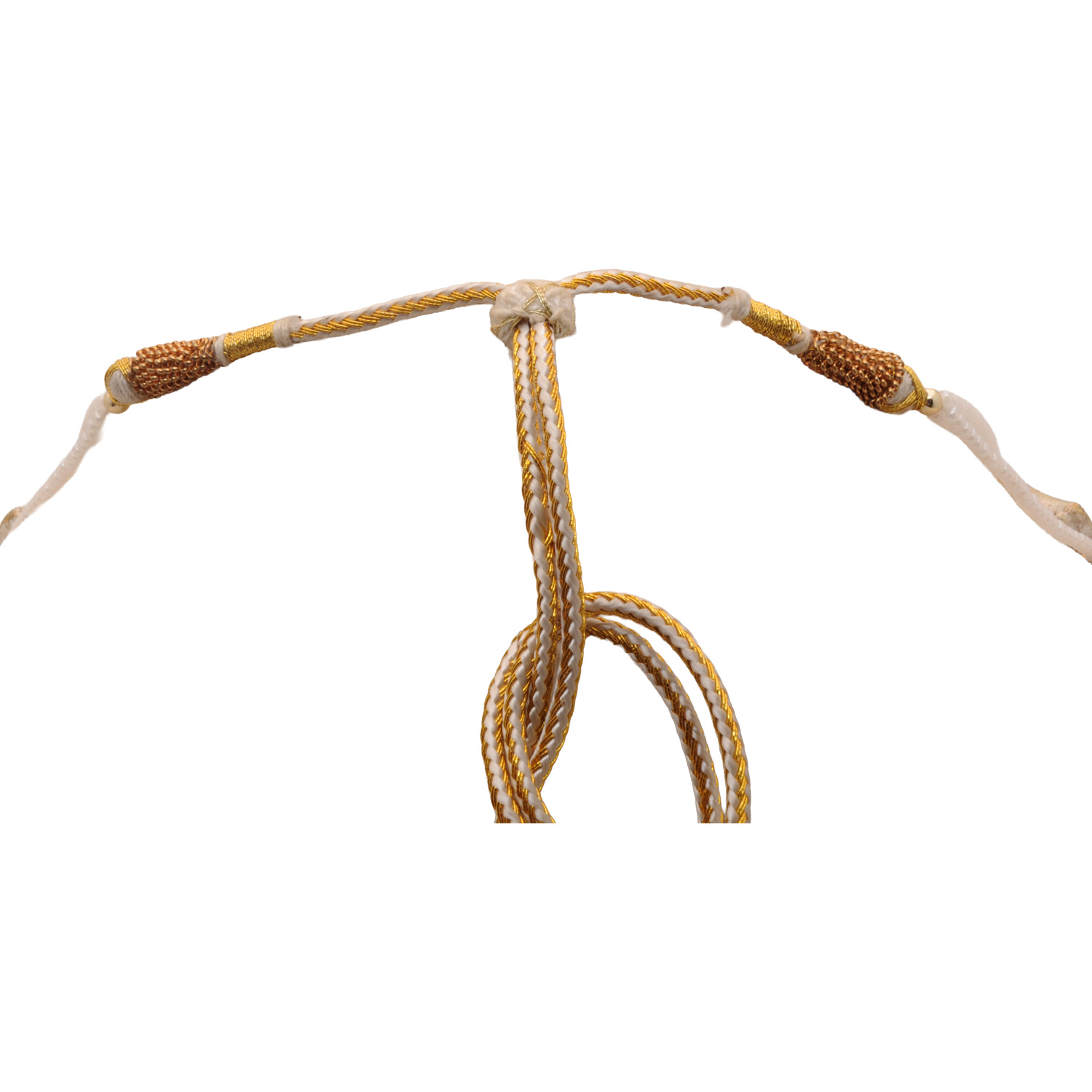 Cream & White Color Traditional Lacquer Necklace & Earring Set - Image 5