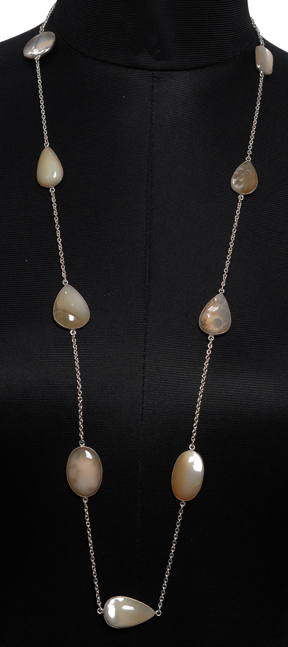 Jasper Color Stone Chain In . Sterling Silver Overlay