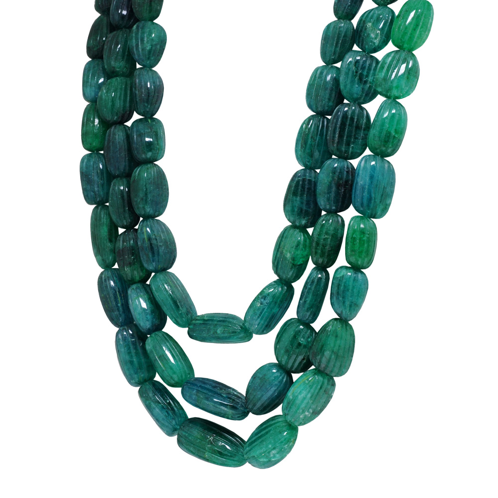 3 Rows Of Emerald Gemstone Beads - Image 5