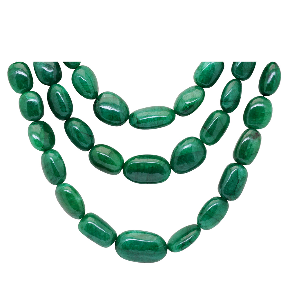 3 Rows Of Emerald Gemstone Beads - Image 5