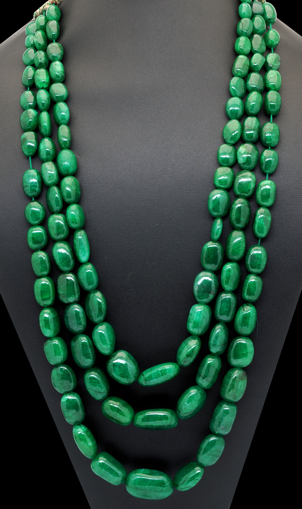 3 Rows Of Emerald Gemstone Beads - Image 4