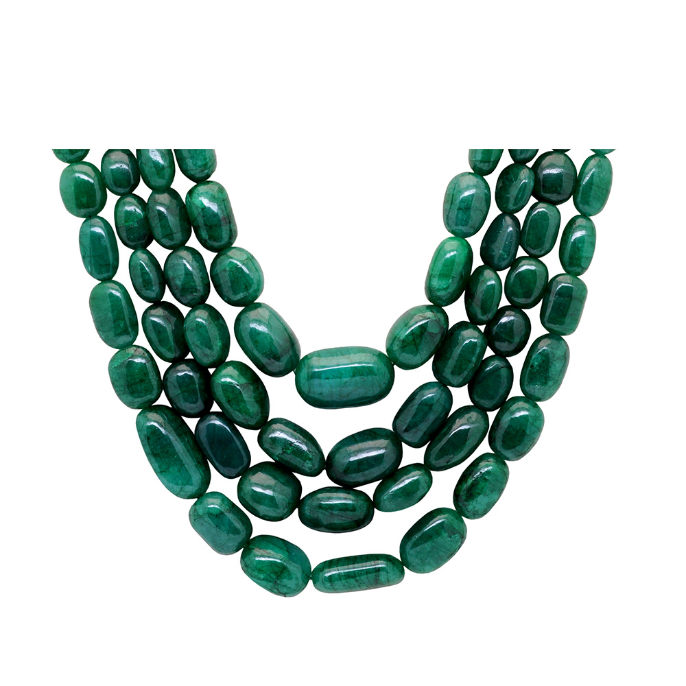 4 Rows Of Emerald Gemstone Beads - Image 5