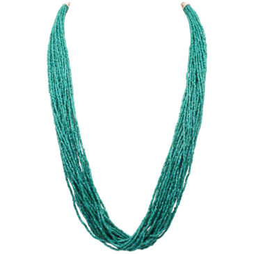 20-Rows Emerald-Colored Glass Beads Necklace