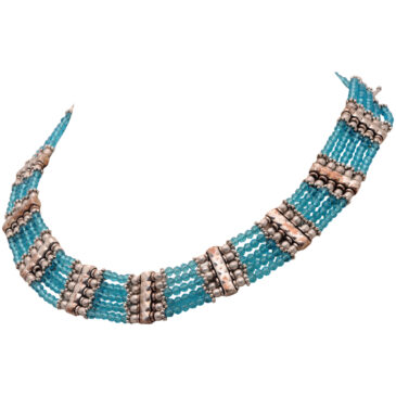Blue Topaz Color Zircon Beads Necklace