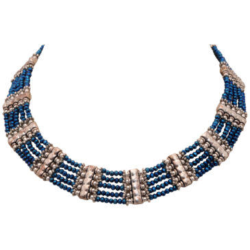 Metallic Blue Color Zircon Beads Necklace