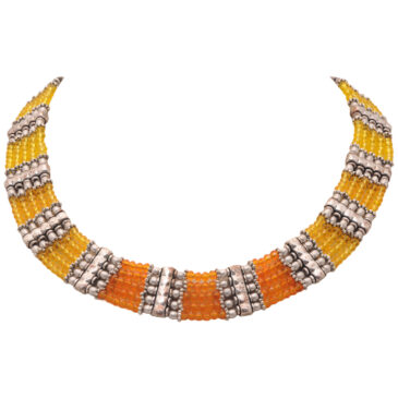Shaded Yellow Sapphire Color Zircon Beads Necklace