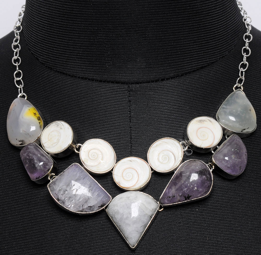 Blue Jasper Gemstone Studded Handmade Junglee Necklace