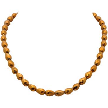 Golden Pyrite Faceted Color Zircon Faceted Drops Necklace