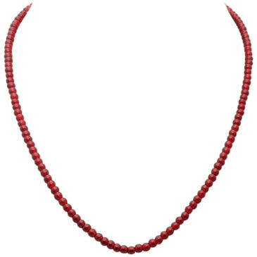 Ruby Red Color Plain Zircon Beads Necklace
