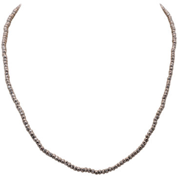 Silver Pyrite Color Zircon Faceted Beads Necklace