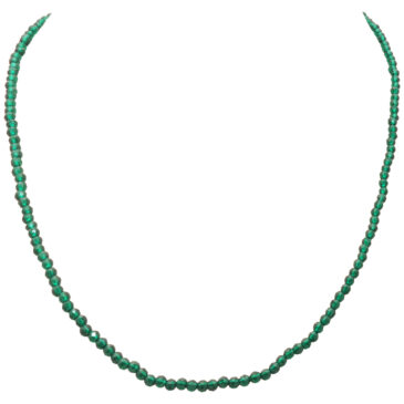 Chrome Tourmaline Color Zircon Faceted Beads Necklace