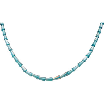 Blue Topaz Color Zircon Faceted Drop Shape Beads Necklace