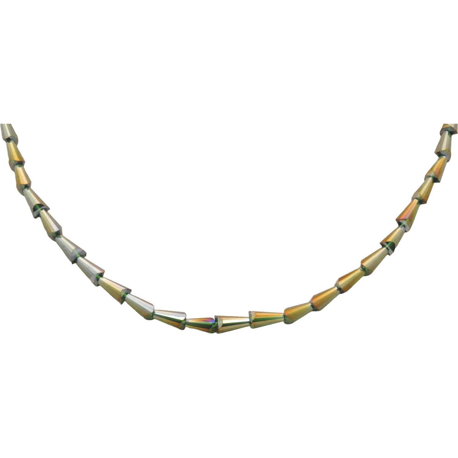 Tourmaline Color Faceted Zircon Drop Shape Beads Necklace - Image 4