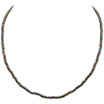 Black Rainbow Color Change Zircon Faceted Beads Necklace