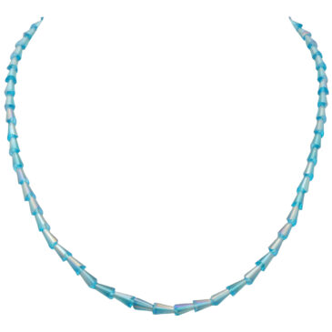 Blue Topaz Faceted Drop Shape Zircon Beads Necklace