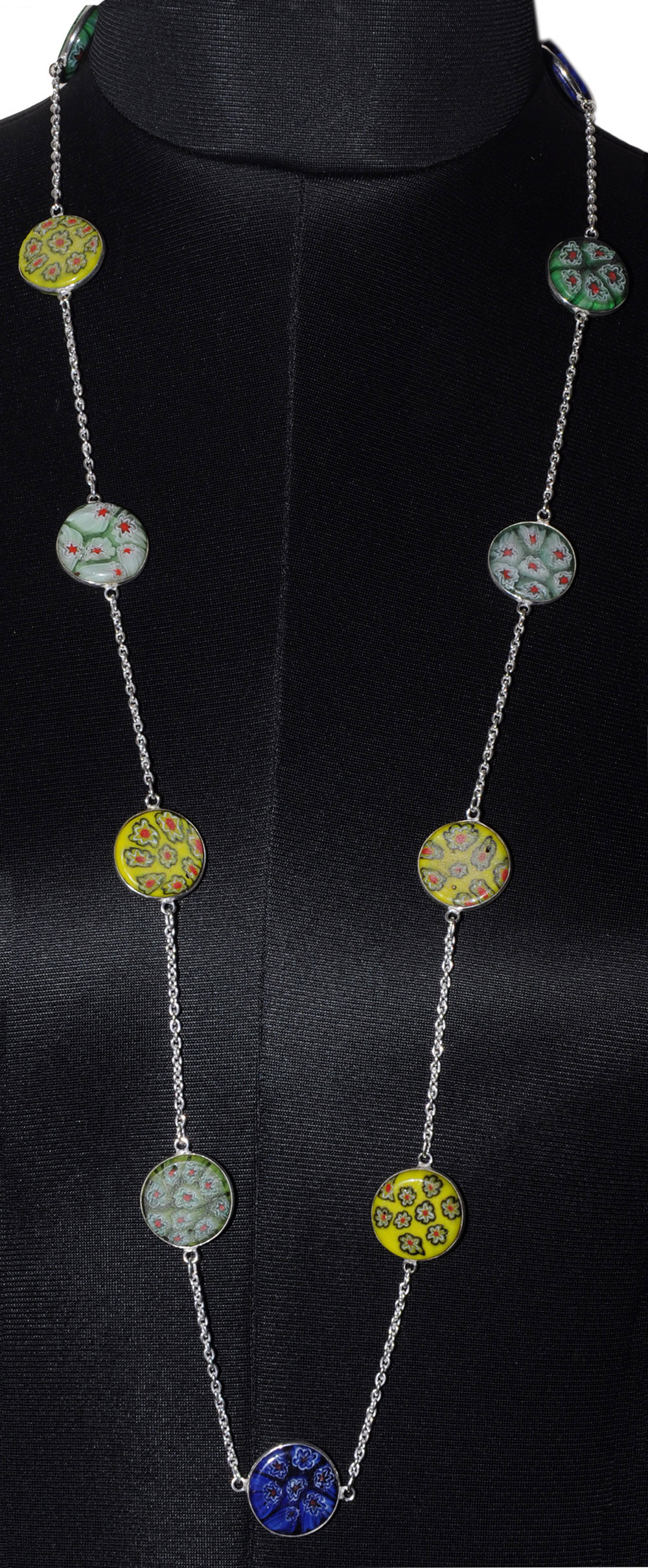 Multi Color Quartz Studded Chain In . Sterling Silver Overlay