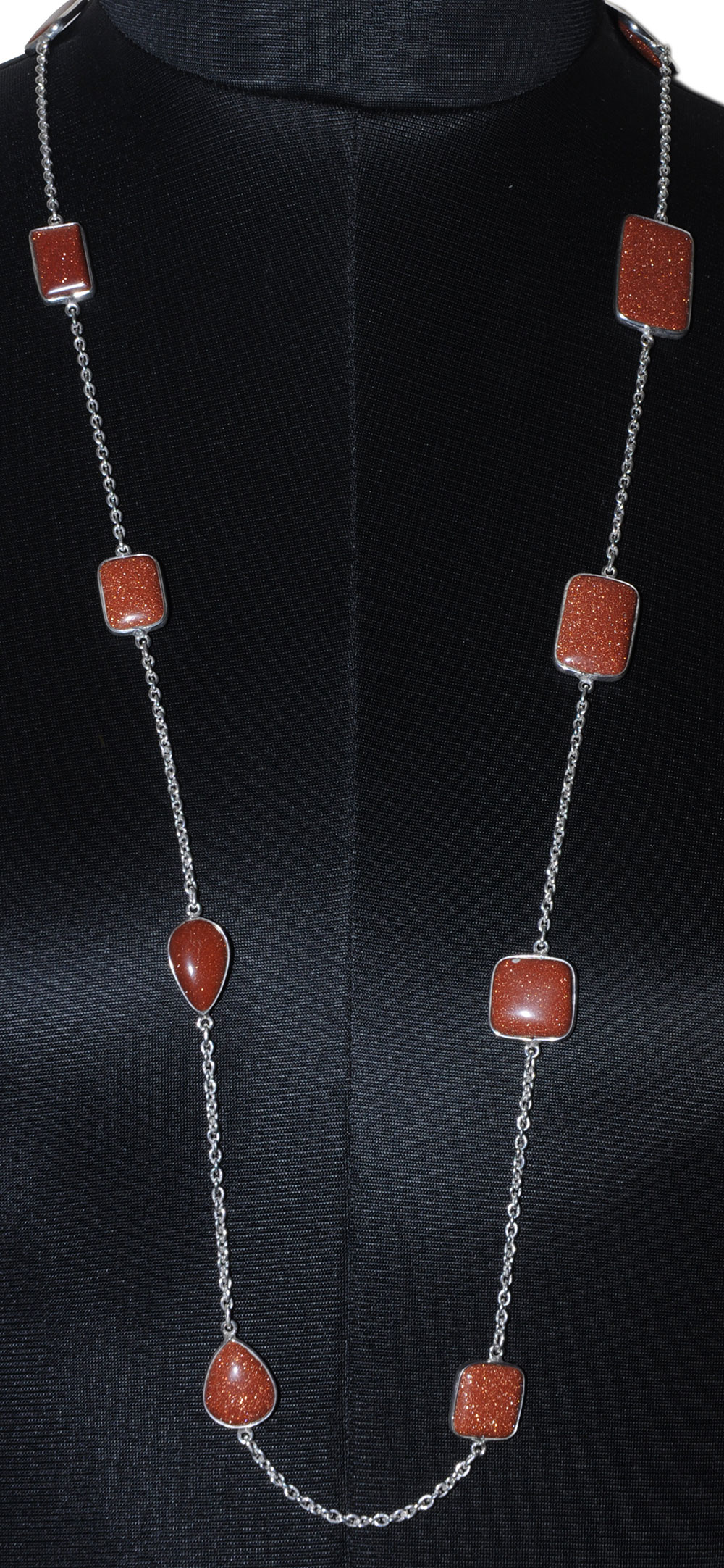 Sun Sitara Gemstone Studded Chain In . Sterling Silver Overlay