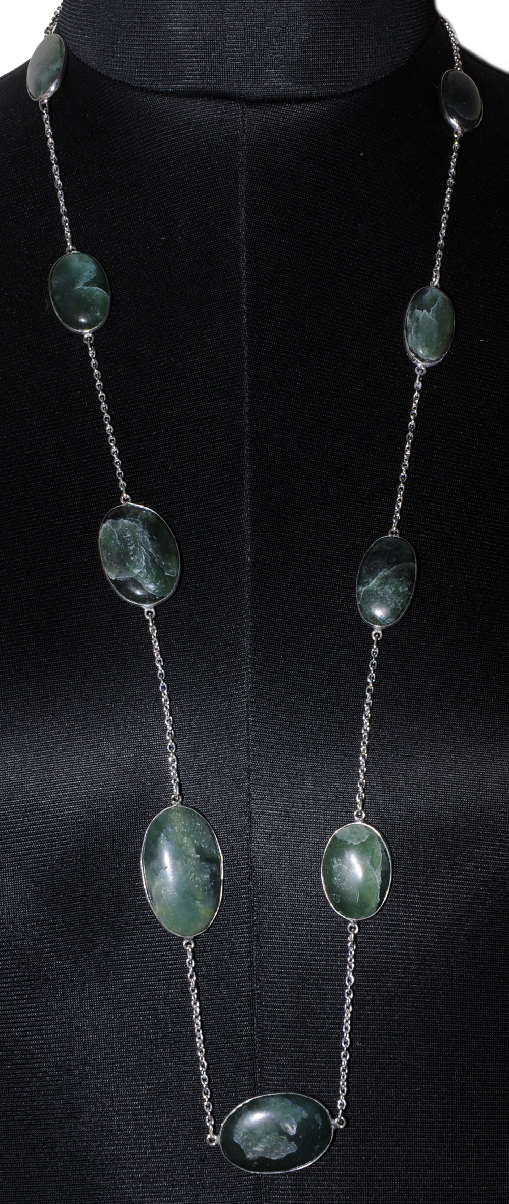 Fluirite Gemstone Studded Chain In . Sterling Silver Overlay