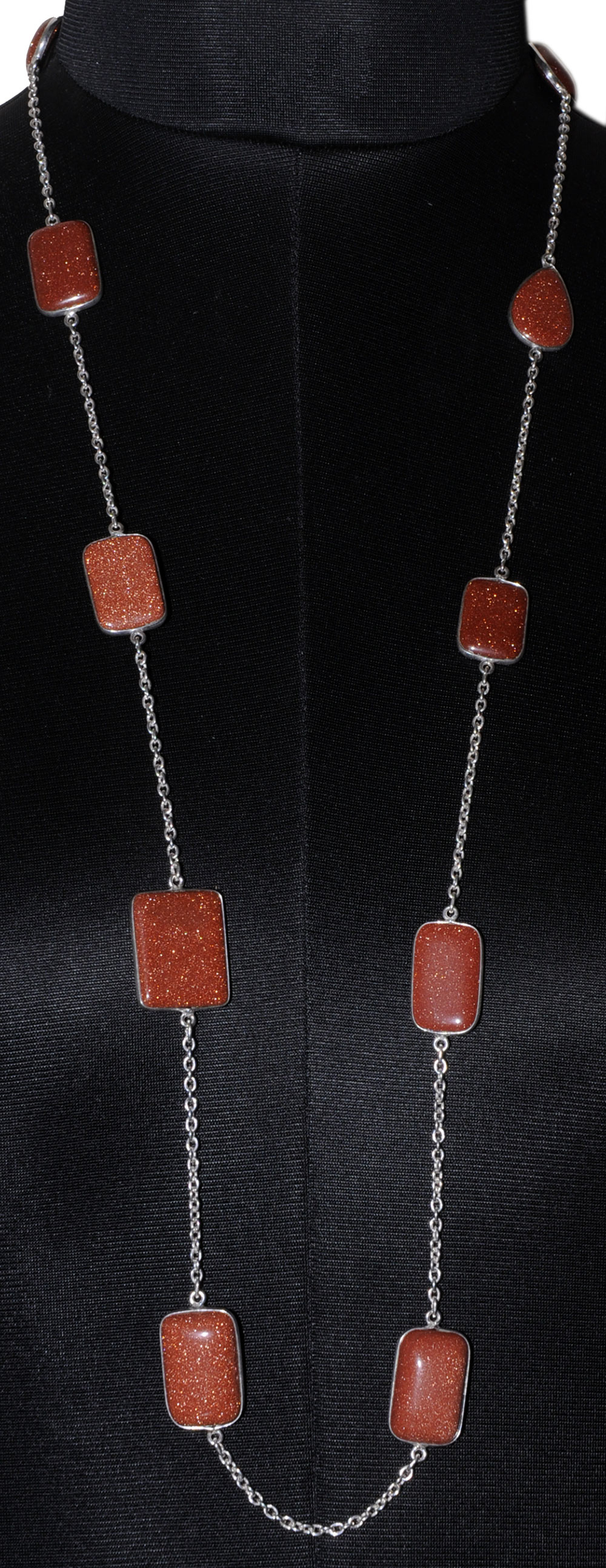 Sun Sitara Gemstone Studded Chain In . Sterling Silver Overlay