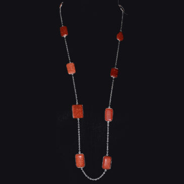 Sun Sitara Gemstone Studded Chain In . Sterling Silver Overlay