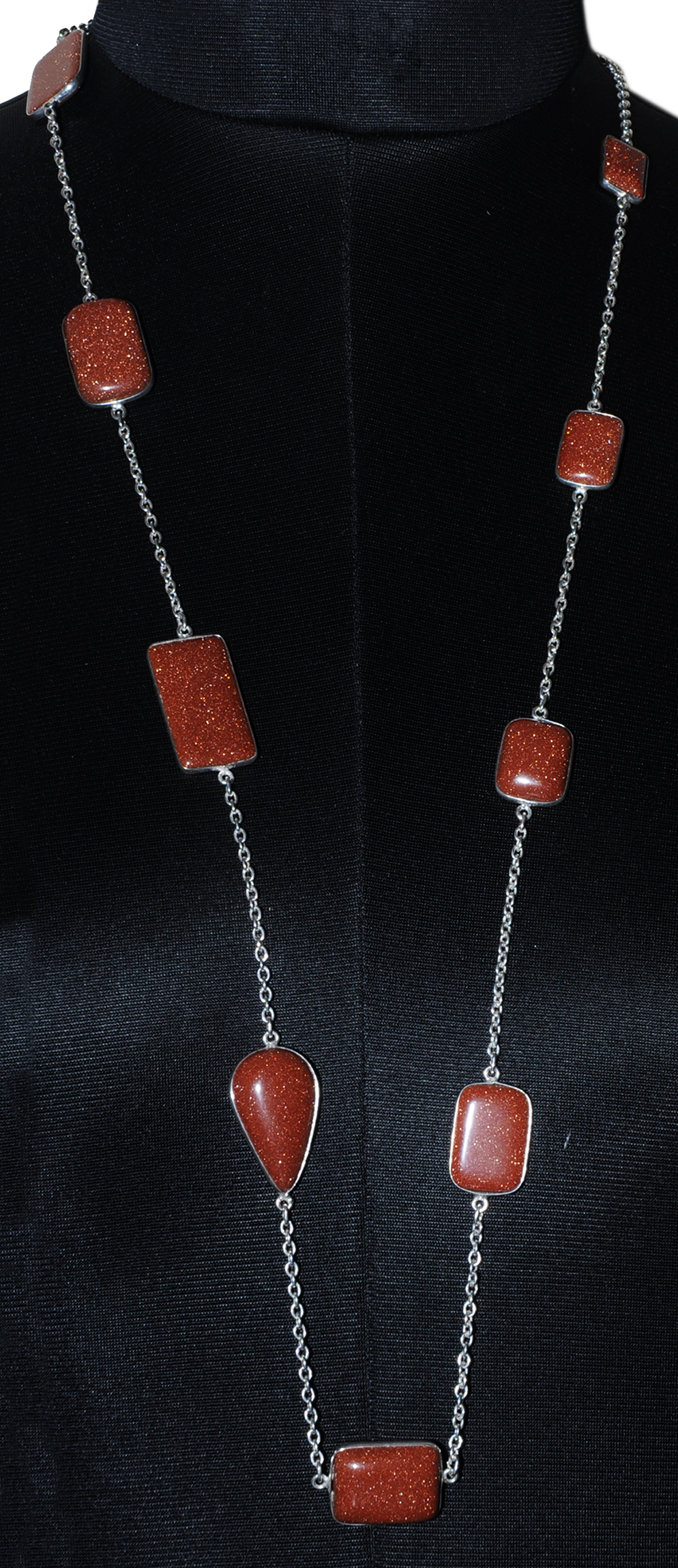 Sun Sitara Gemstone Studded Chain In . Sterling Silver Overlay