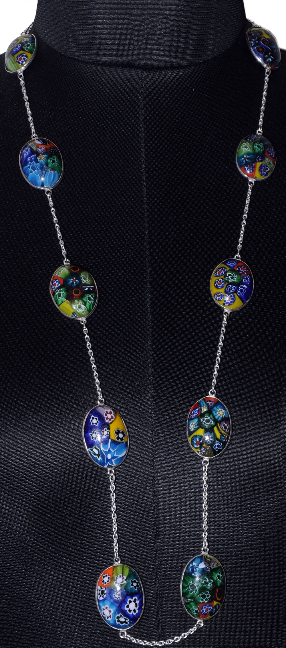 Rainbow Calcite Gemstone Studded Chain In . Sterling Silver Overlay