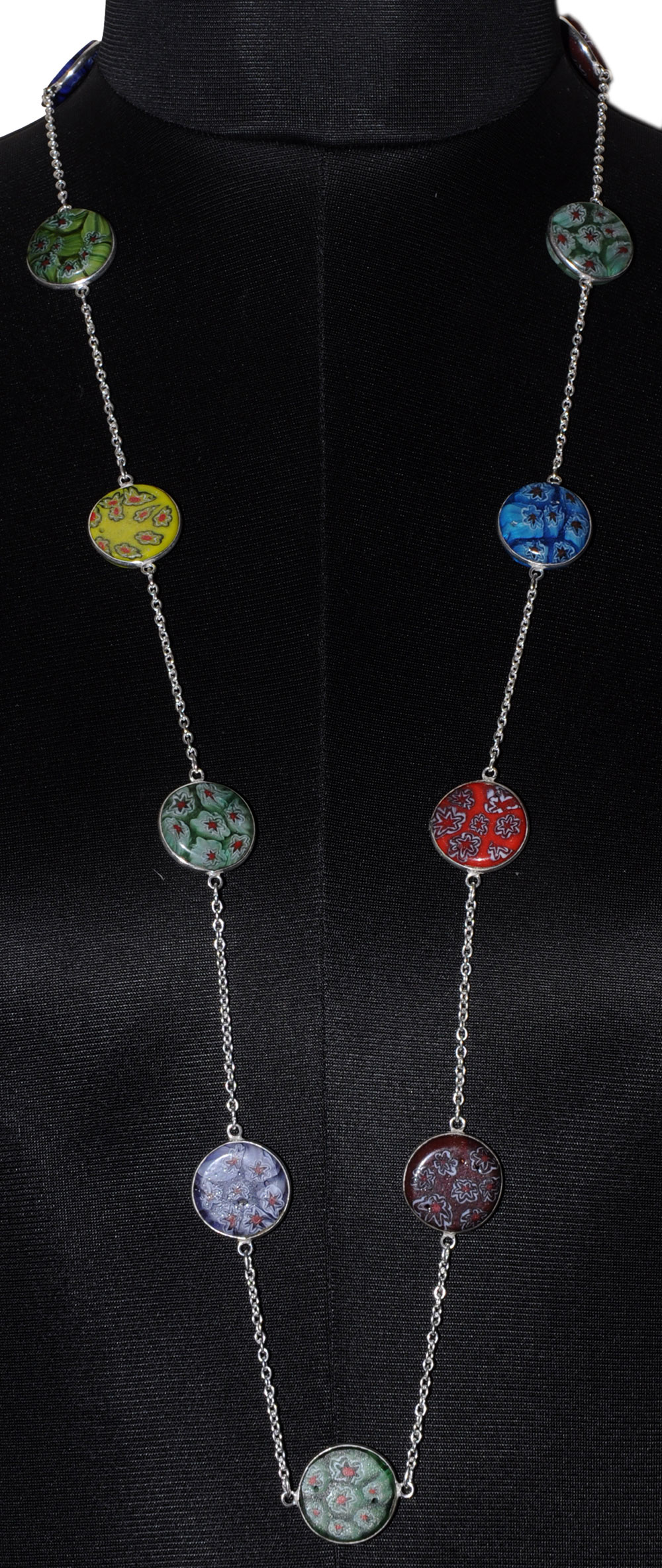 Rainbow Calcite Gemstone Studded Chain In . Sterling Silver Overlay