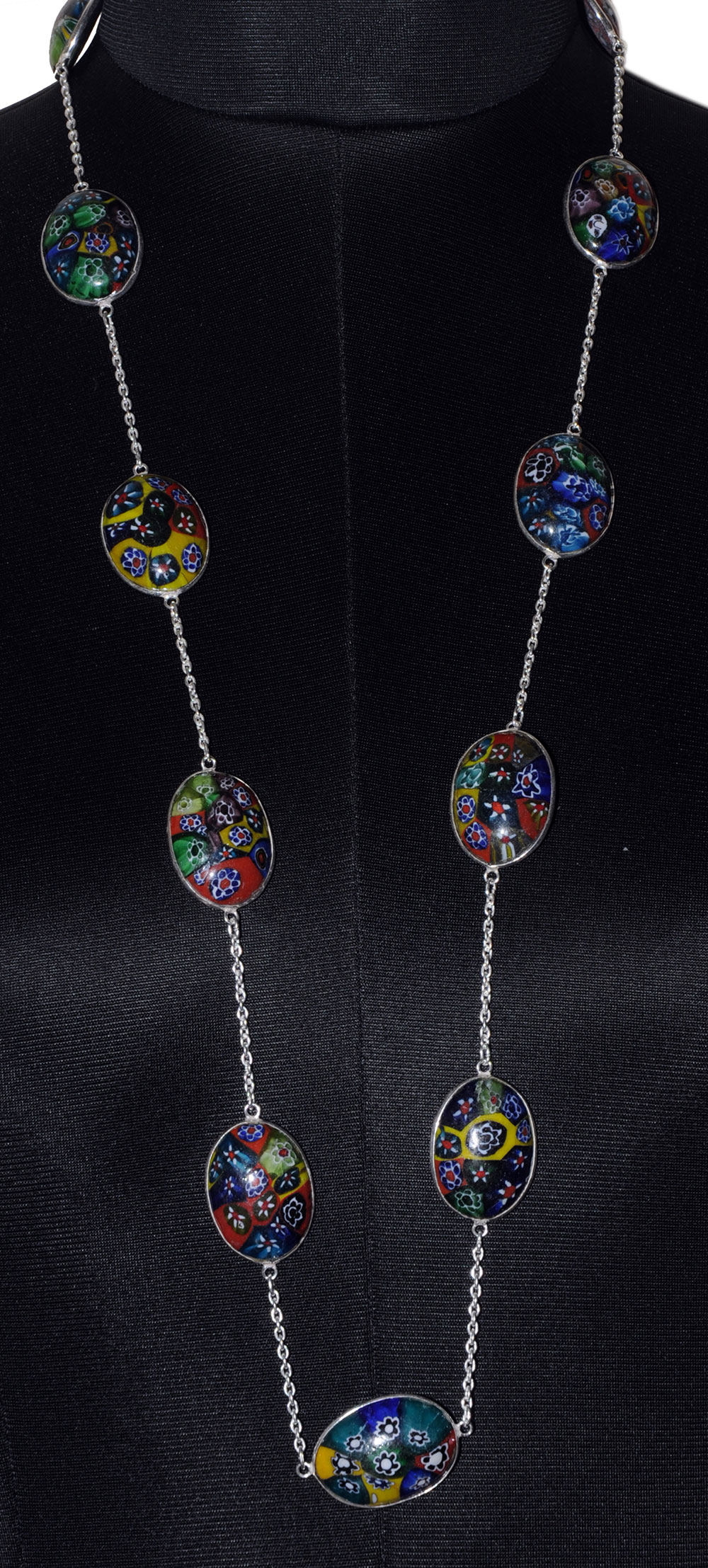 Rainbow Calcite Gemstone Studded Chain In . Sterling Silver Overlay