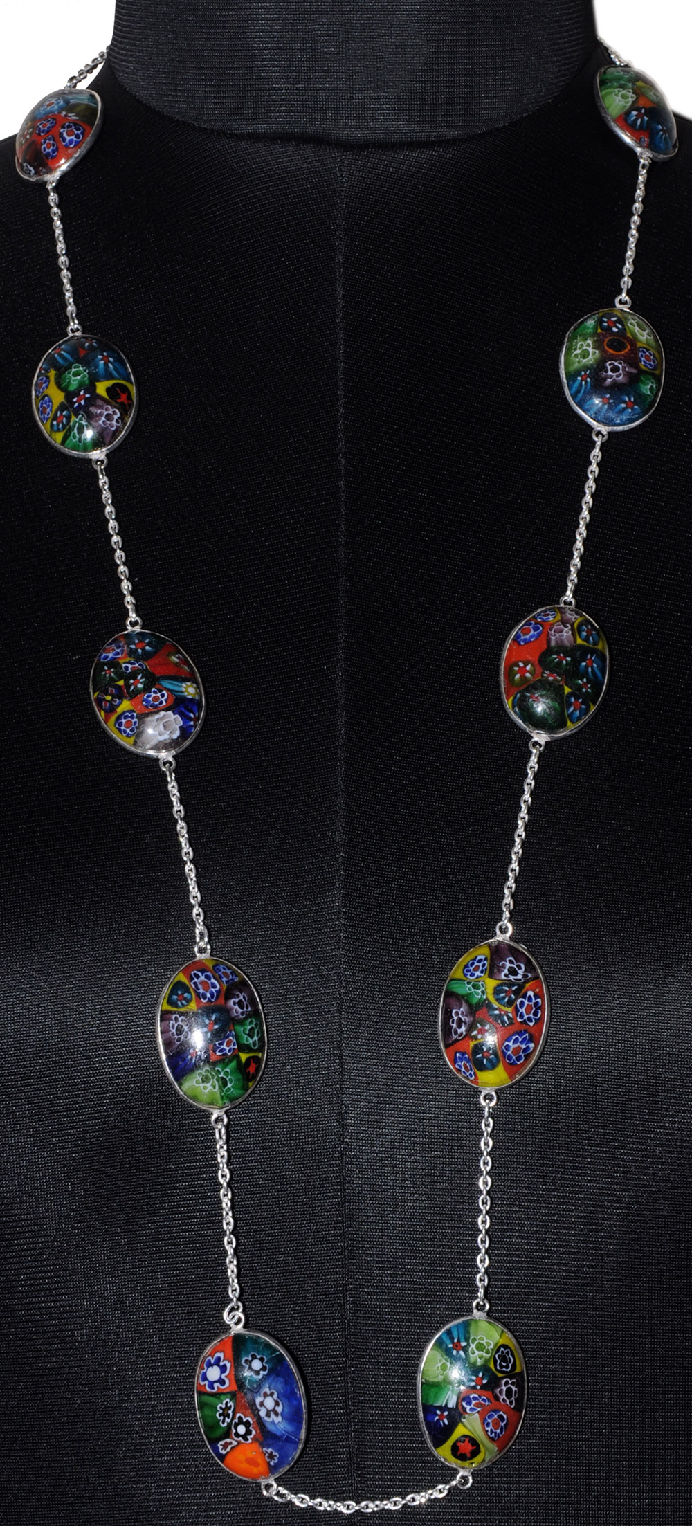 Rainbow Calcite Gemstone Studded Chain In . Sterling Silver Overlay