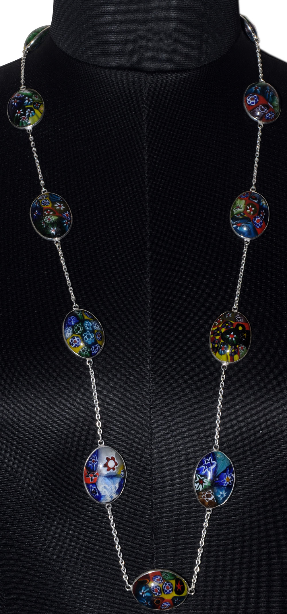 Rainbow Calcite Gemstone Studded Chain In . Sterling Silver Overlay