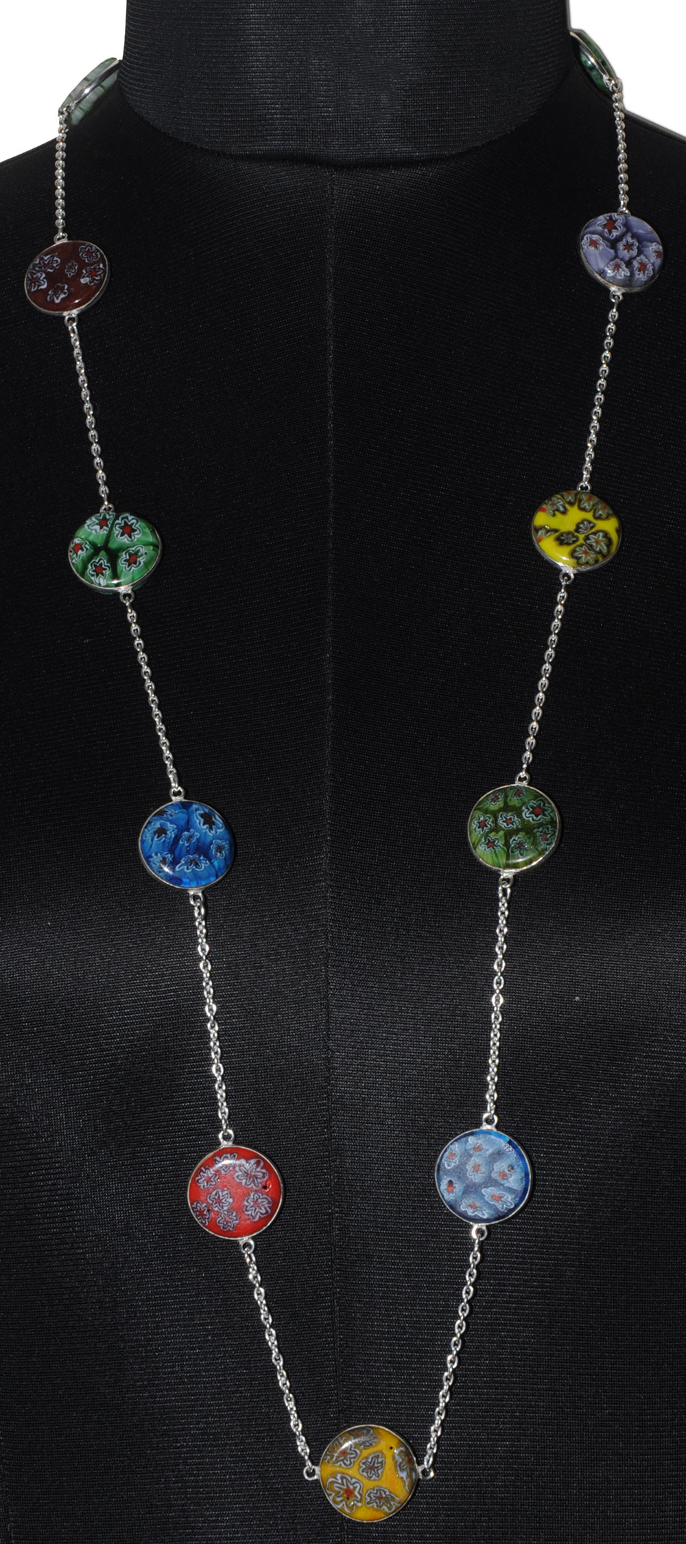 Rainbow Calcite Gemstone Studded Chain In . Sterling Silver Overlay