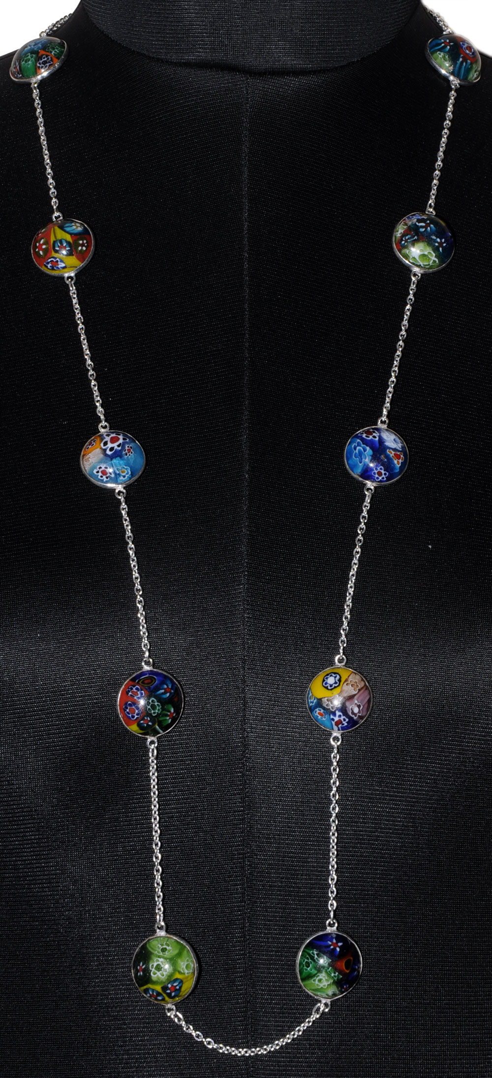 Rainbow Calcite Gemstone Studded Chain In . Sterling Silver Overlay