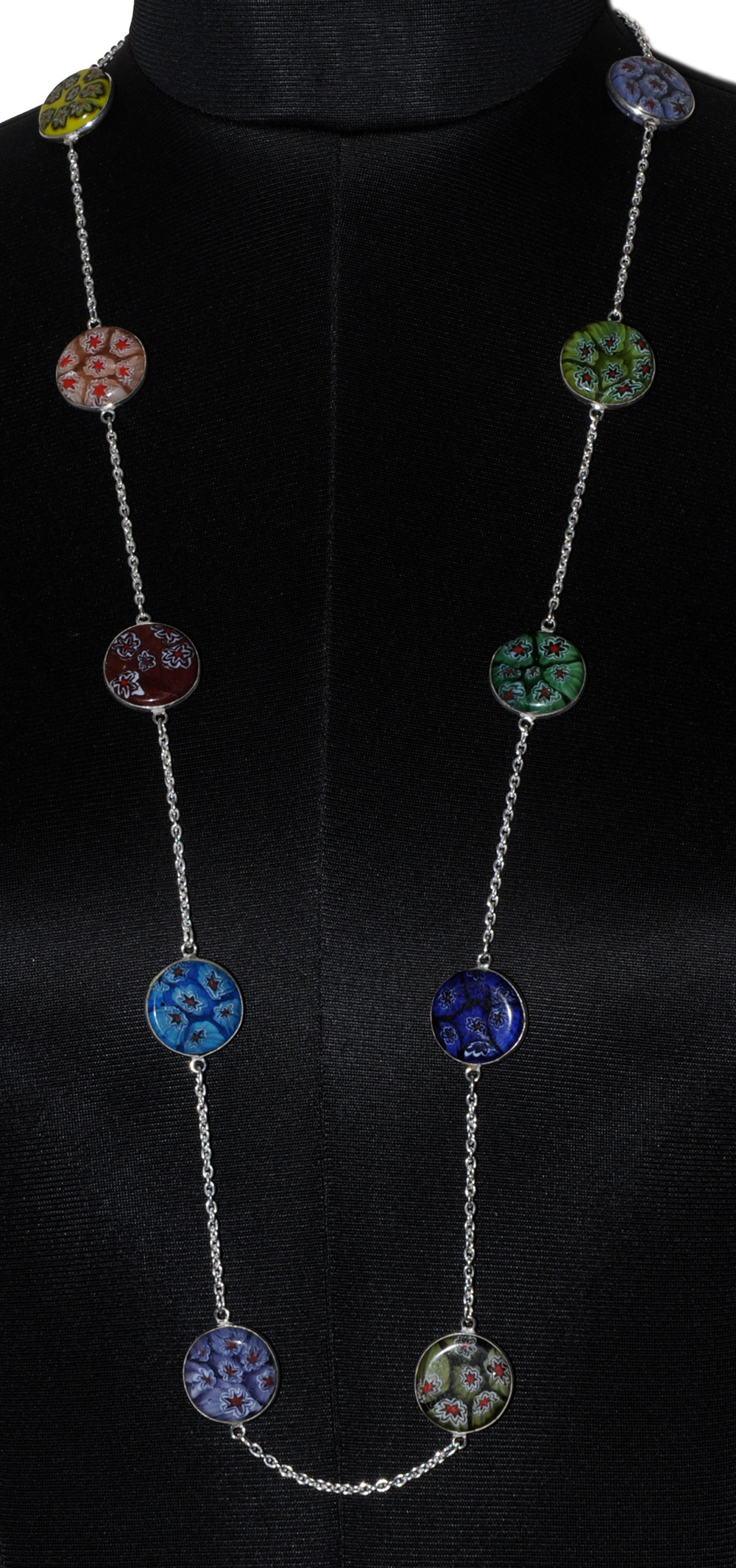 Rainbow Calcite Gemstone Studded Chain In . Sterling Silver Overlay