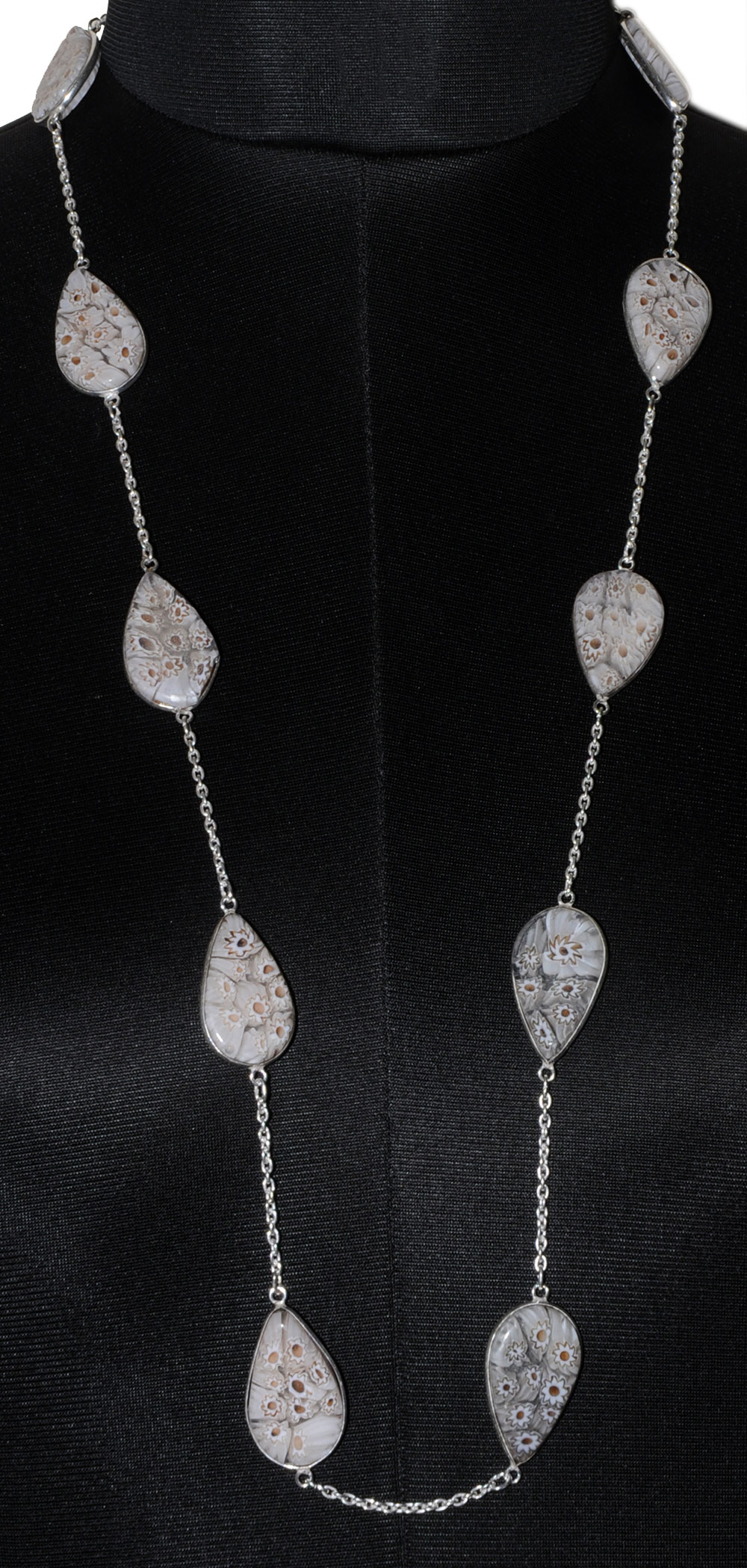 Rainbow Calcite Gemstone Studded Chain In . Sterling Silver Overlay