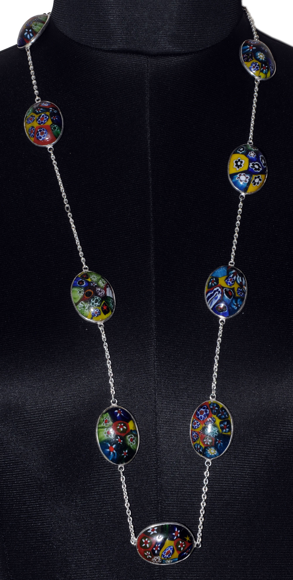 Rainbow Calcite Gemstone Studded Chain In . Sterling Silver Overlay