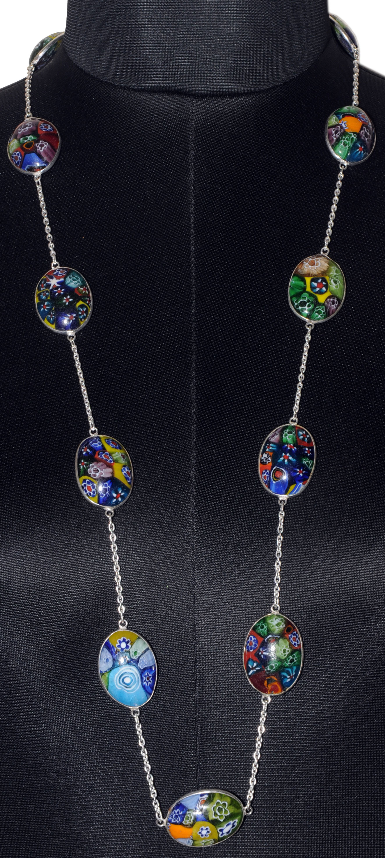 Rainbow Calcite Gemstone Studded Chain In . Sterling Silver Overlay