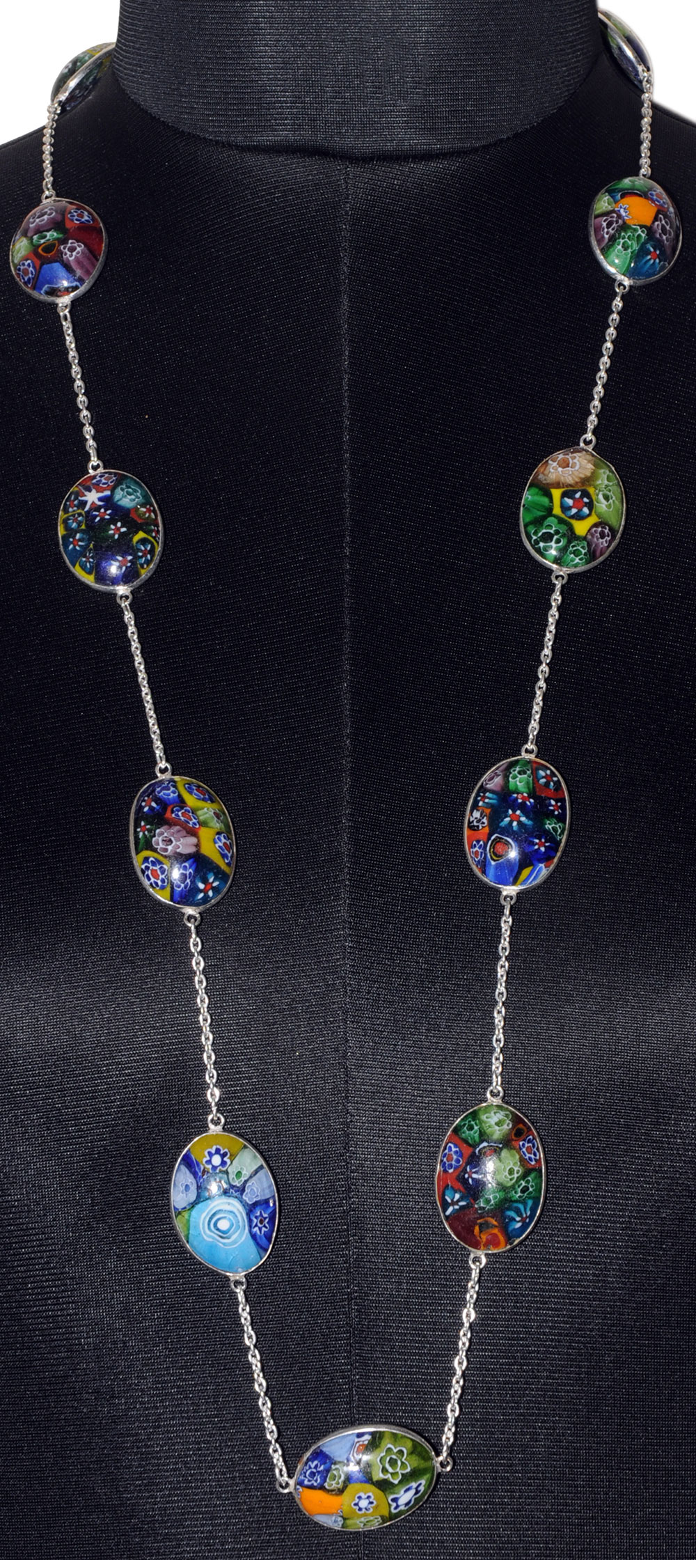 Rainbow Calcite Gemstone Studded Chain In . Sterling Silver Overlay