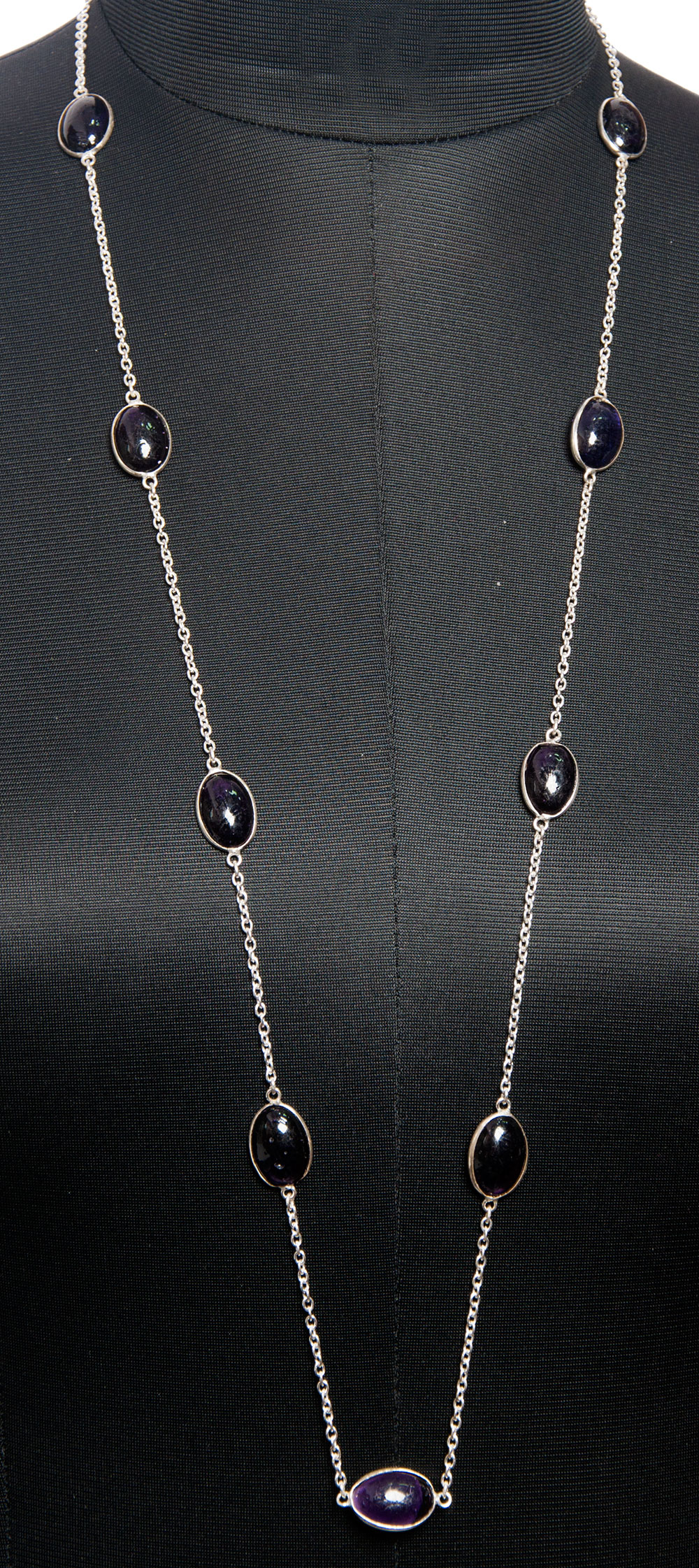 Amethyst gemstone  chain made in .925 sterling silver overlay metal