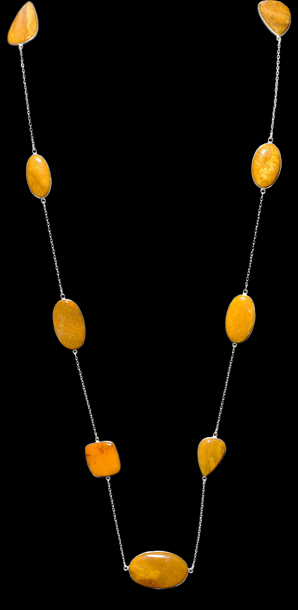 Yellow Jasper gemstone  chain made in .925 sterling silver overlay metal