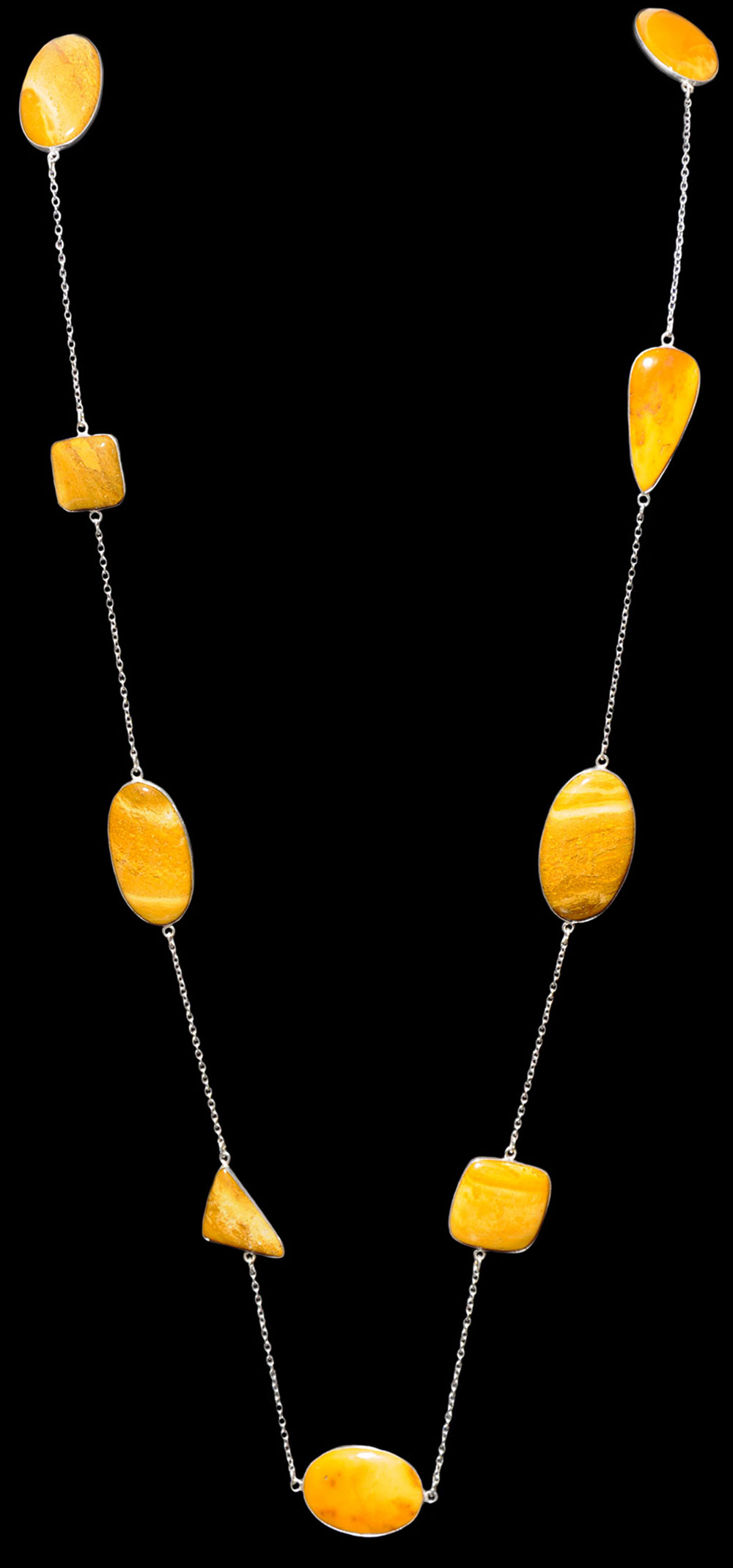 Yellow Jasper gemstone chain made in .925 sterling silver overlay metal