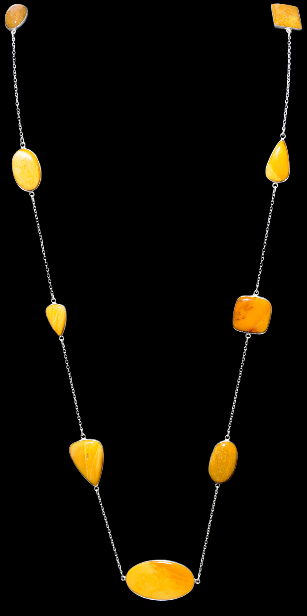 Yellow Jasper gemstone  chain made in .925 sterling silver overlay metal