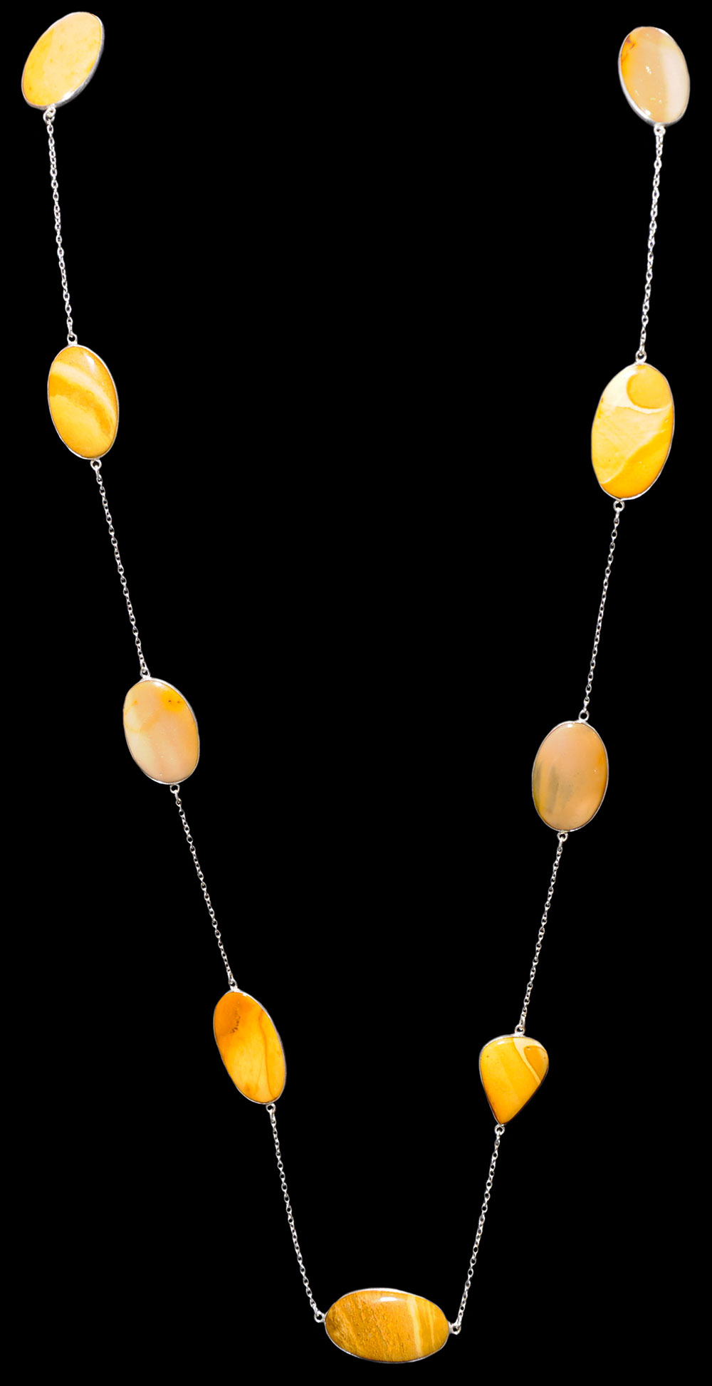 Yellow Jasper gemstone  chain made in .925 sterling silver overlay metal