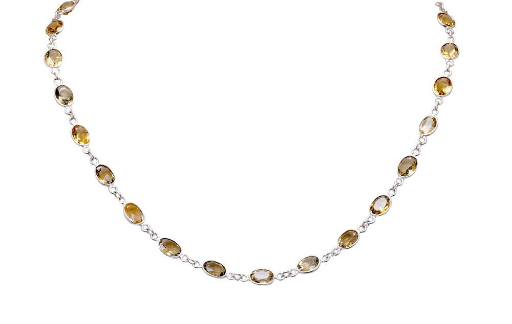 natural citrine gemstone studded necklace